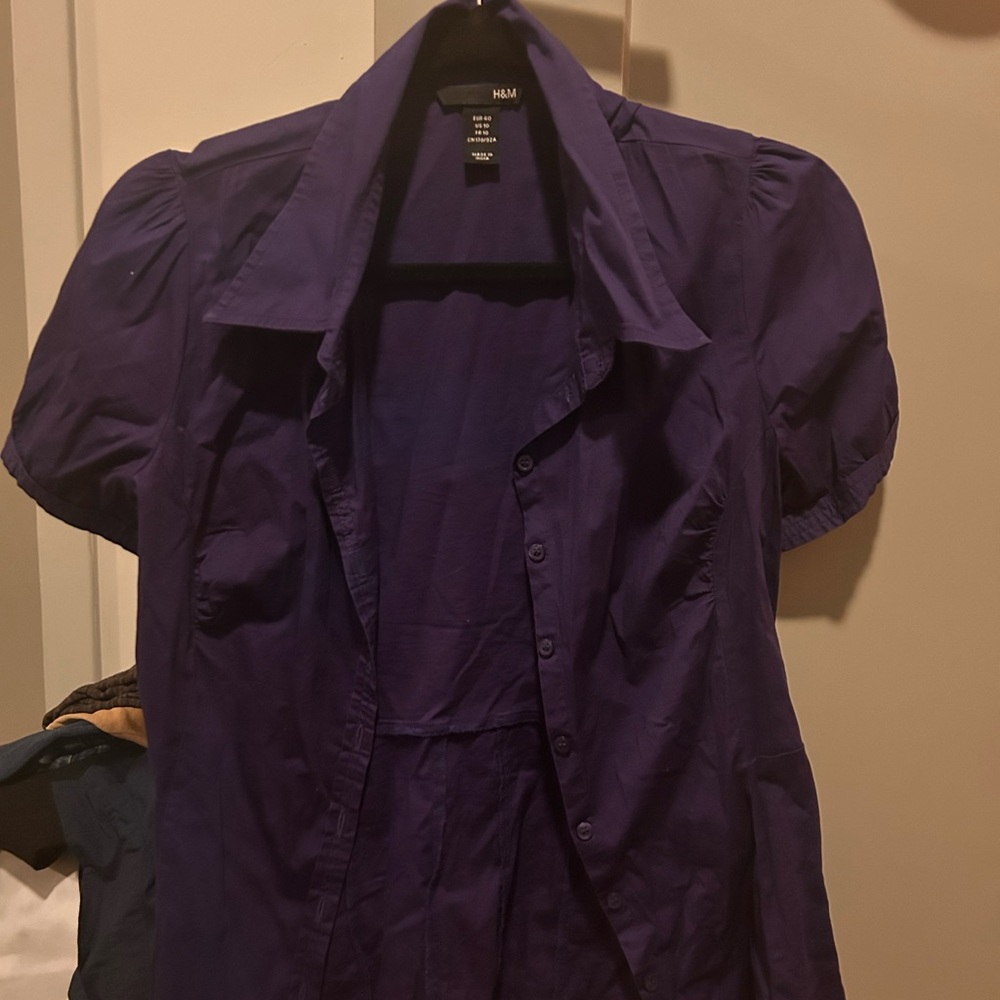 H&M Purple Button-Up Blouse